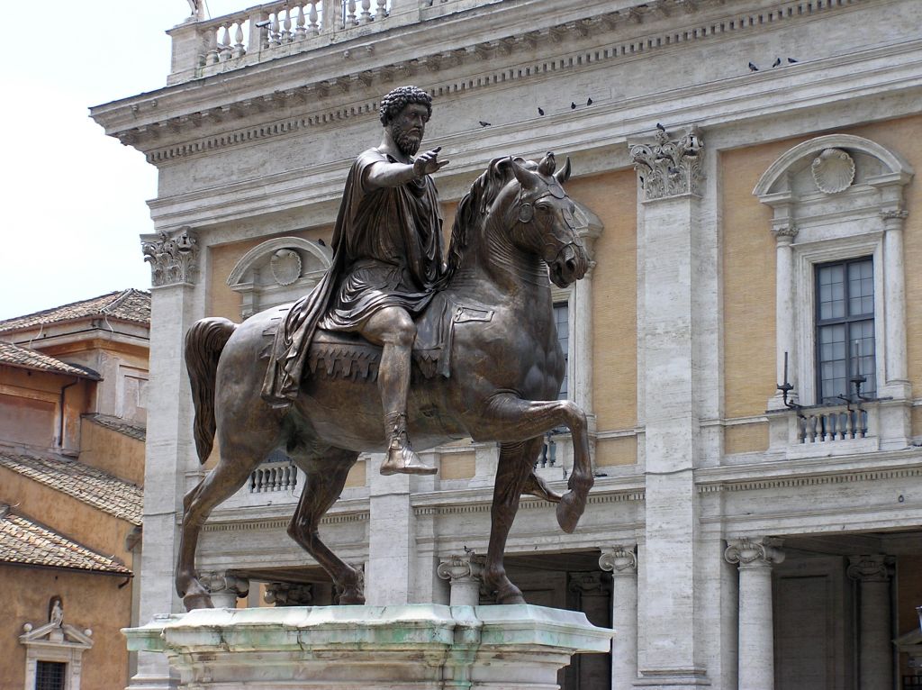 Marcus Aurelius csszr lovasszobra a Piazza del Campidoglin...