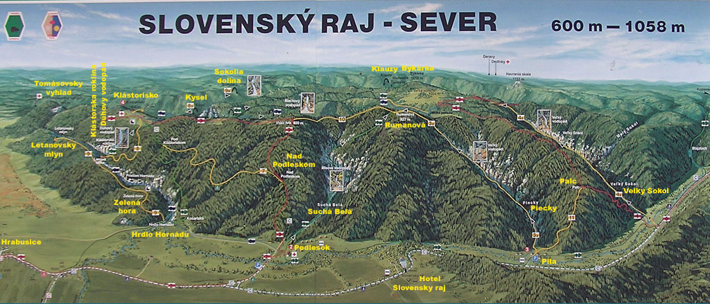 szlovák paradicsom térkép Szlovák Paradicsom/Slovensky raj szlovák paradicsom térkép